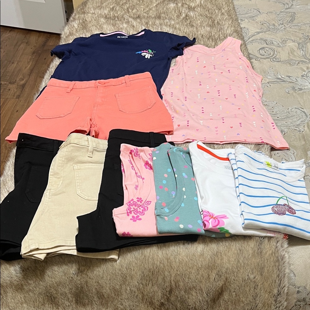 Epic Threads Navy Tee and Coral Shorts Set
